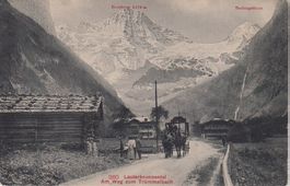 AK Lauterbrunnental, Am weg zum Trümmelbach, inizio 1900