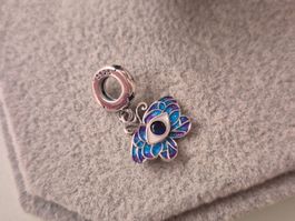 Silber Charm schmetterling blaues Auge +Garantie