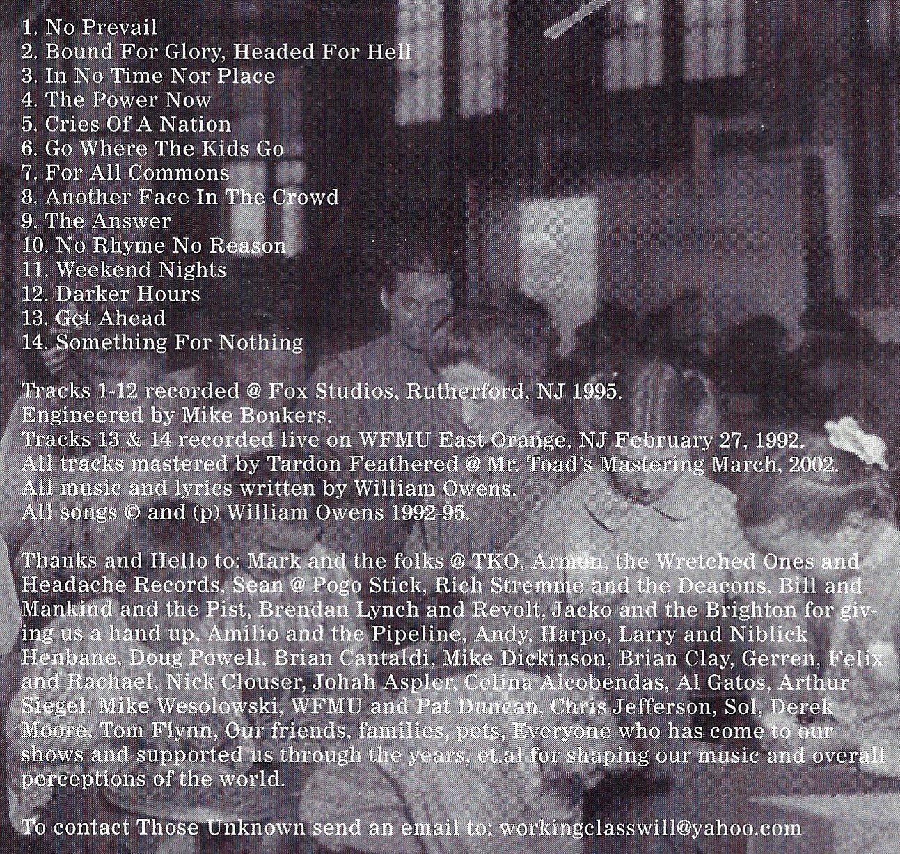 CD: Those Unknown THOSE UNKNOWN Rich Owens Bill Owens Punk Oi CD – Usato da Kandergrund venduto da Sososo 4