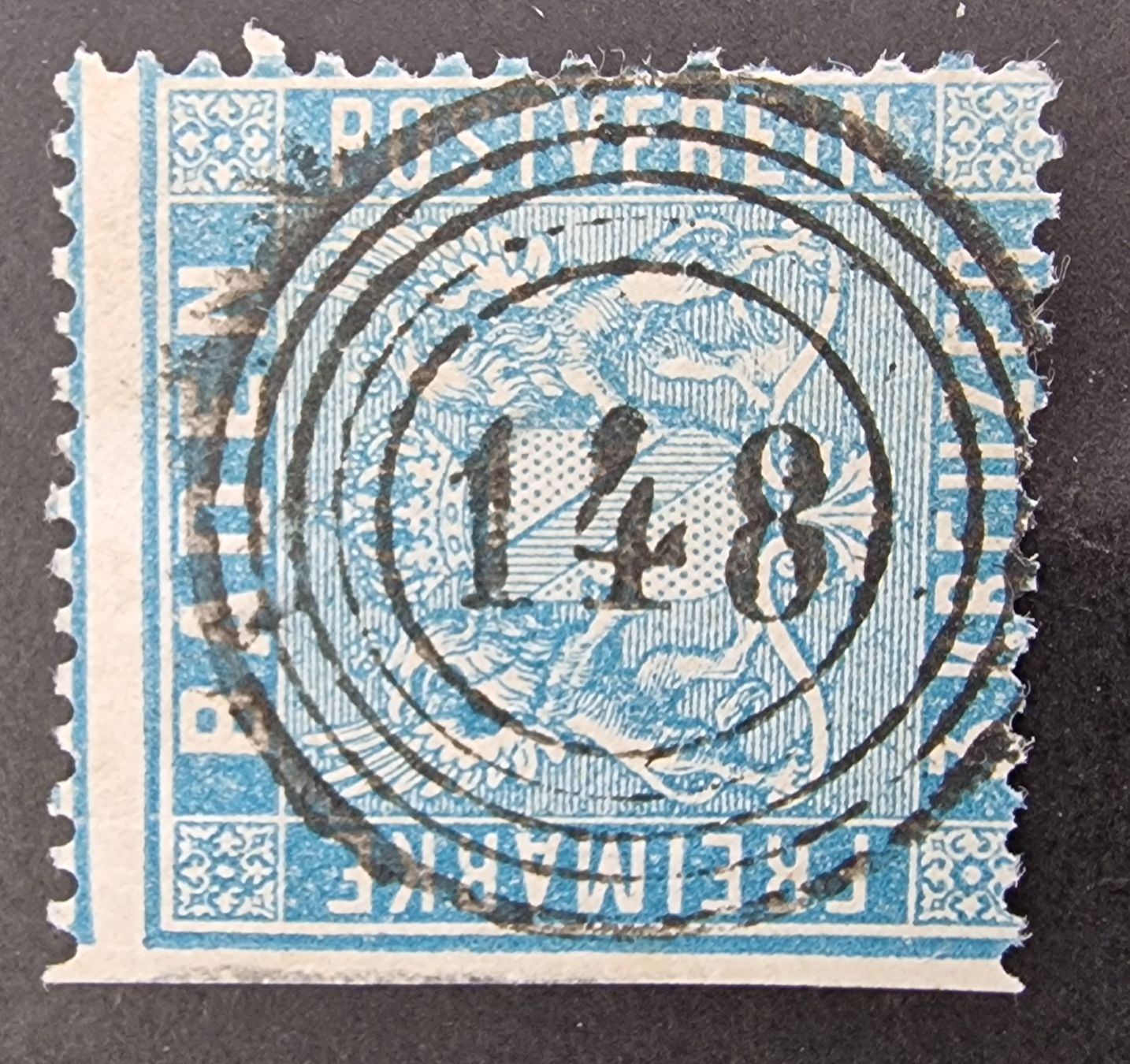 Alle Briefmarken: Baden 3erKreuzer 1862-1865 blau – Gebraucht aus Stüsslingen von dolphine_blue