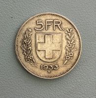 1933_ 5 Franken Silber_Münze