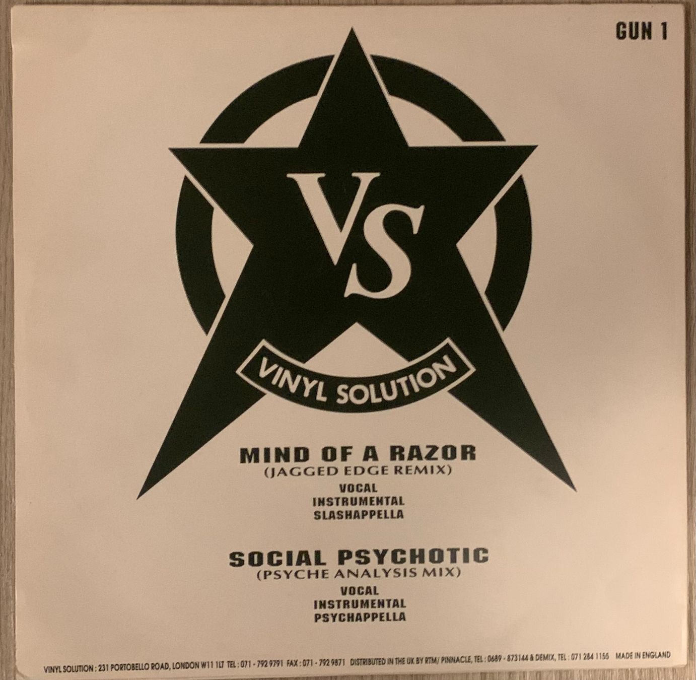 GUNSHOT - Mind Of A Razor Remix Maxi D-Lp 1993 UK (Gebraucht) in ...