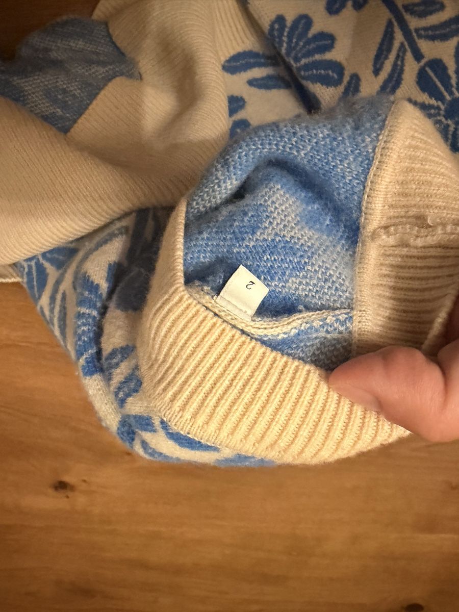 Sandro Pullover & Sweatshirts: Pullover floral Sandro size 2 woool cachemire beige/bleu – Neu (gemäss Beschreibung) aus Männedorf von iza04 8