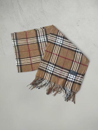 Tuch Burberry Karomuster braun rot schwarz weiss guter Zusta