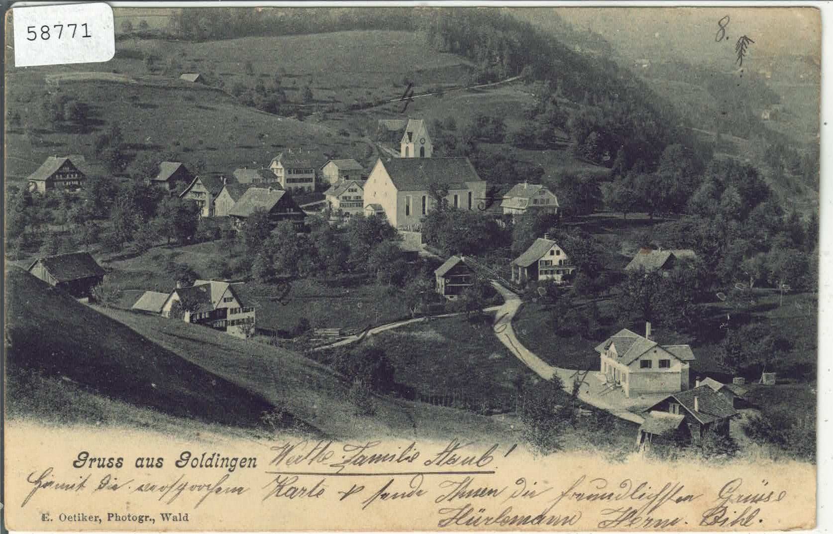 Ansichtskarten: Gruss aus Goldingen – Gebraucht aus Ettingen von Kartenplanet