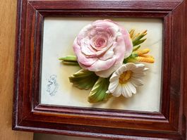 Capodimonte tableau floral vintage, parfait pour le print...