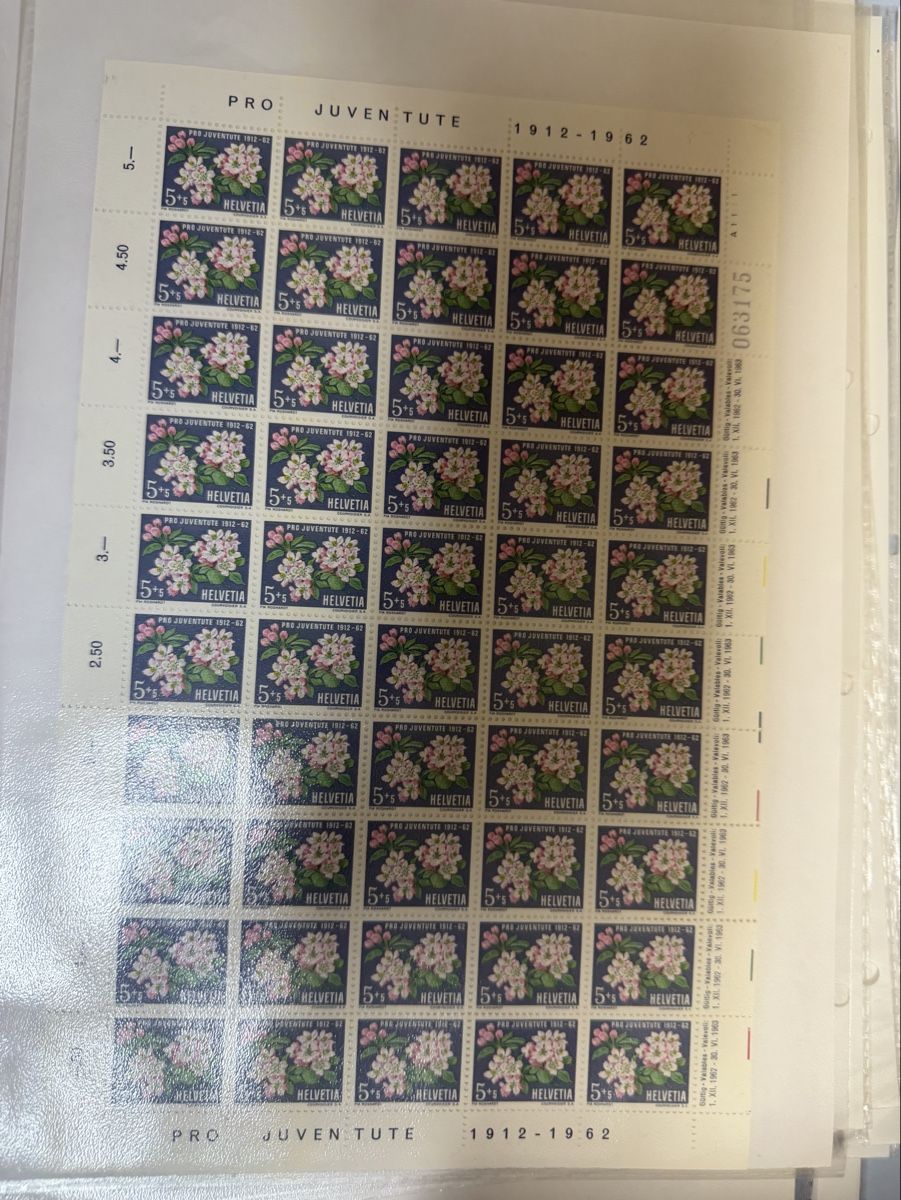 Alle Briefmarken:  Pro Juventute  Bogen Satz 1962 Postfrisch  – Neu (gemäss Beschreibung) aus Murgenthal von Tina_4055
