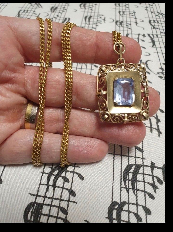 Catenine: Jugendstil Kette mit Topaz Anhänger – Usato da Regensdorf venduto da AHenter