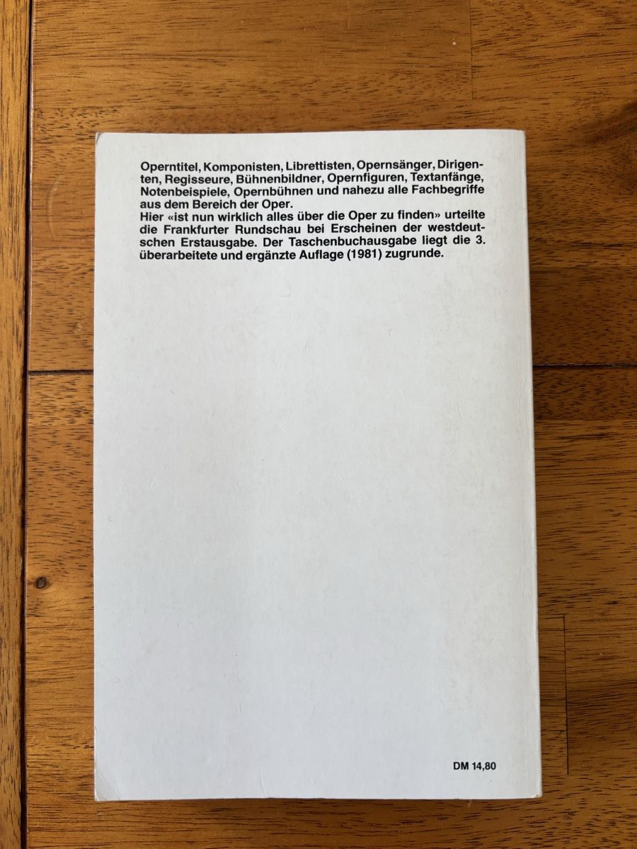 Libri: Buch Opernlexikon A-J – Usato da Gipf-Oberfrick venduto da mapfi5 1