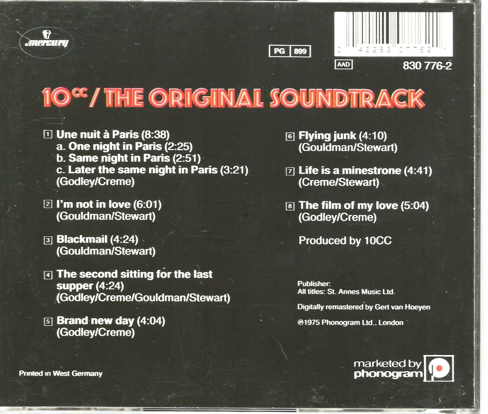 CD: 10CC -The Original Soundtrack- – Usato da Reinach BL venduto da studii100 1