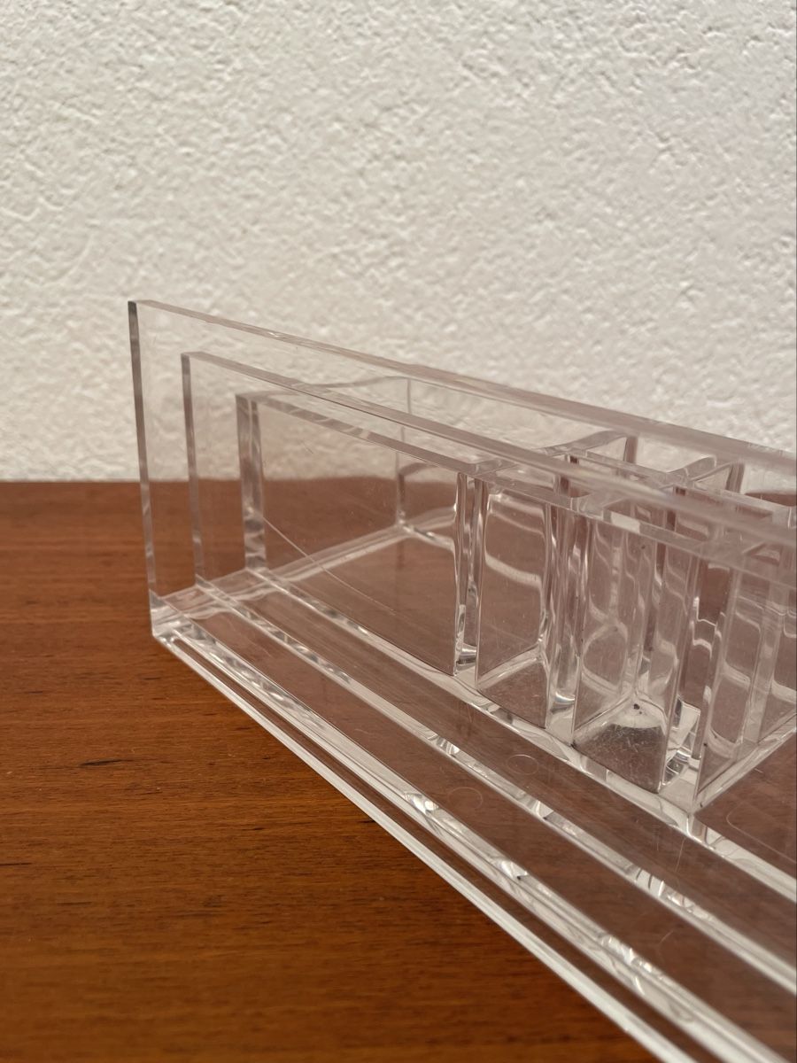 Guzzini Sonstiges Schreiben & Zeichnen: 80s Acrylglas Organizer Guzzini Stiftehalter Briefhalter – Gebraucht aus Zürich von Vintagewiesel 5