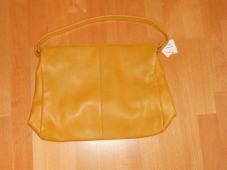 Neu: Leder-Handtasche - senfgelb