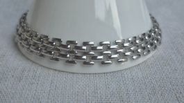 Bracciale stile maglia color argento 23 cm
