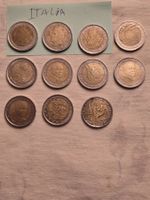 Italienische 2-Euro-Münzen, verschiedene Jahrgänge