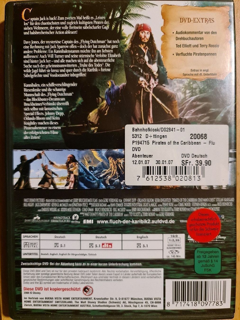 Tutti i DVDs: Fluch der Karibik 2 – Usato da Dintikon venduto da Vexi 1