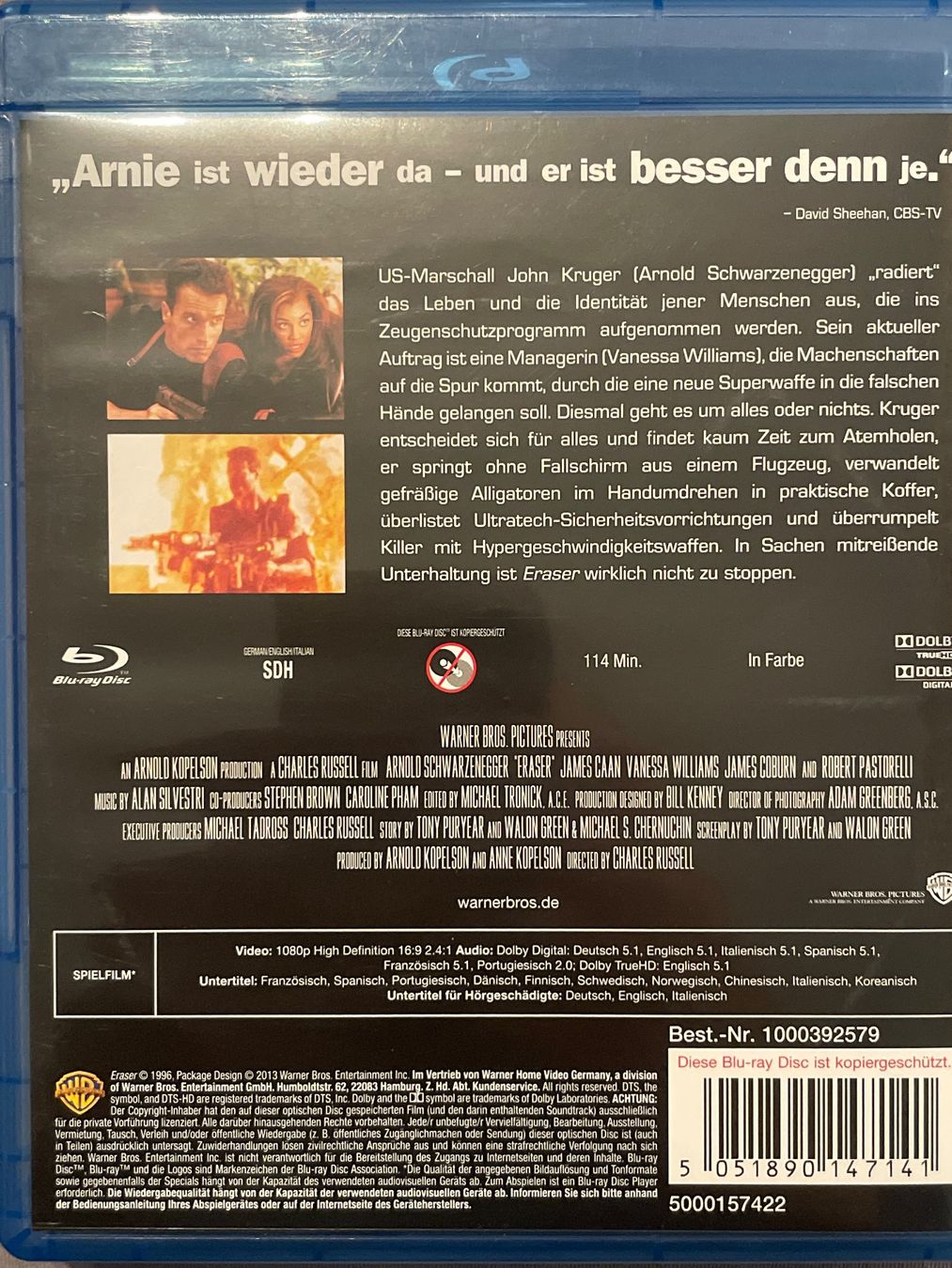 Tutti i DVDs: Eraser   (1996) – Nuovo (secondo la descrizione) da Waldenburg venduto da Gonzo8 1