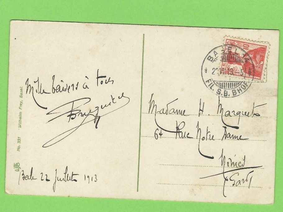 Cartoline postali: Basel, Centralb. mit Strassburg Denkmal – Usato da Zürich venduto da t24_de 1
