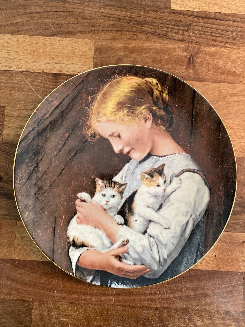 Piatti: Anker Teller Mädchen mit zwei Katzen – Usato da Malters venduto da Basteln 1