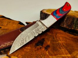 Geprüft 1A Knife Faltenstahl DAMASCUS Damast Jagd Messer FCB