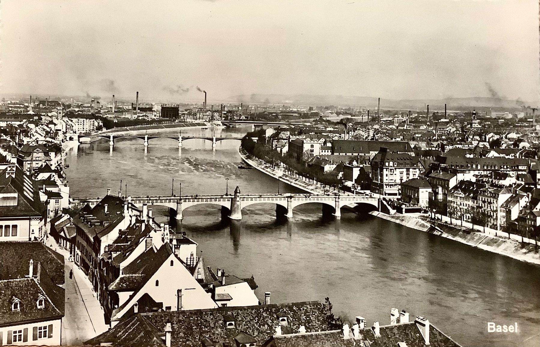 Cartoline postali: 1965 - BASEL mit Rheinbrücken – Usato da Root venduto da ENGLAND-TREASURES 1