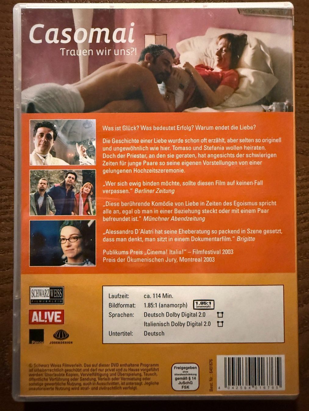 Tutti i DVDs: Casomai - Trauen wir uns? – Usato da Zürich venduto da FilmFreunde 1
