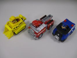 3 x PAW PATROL Welpen mit Fahrzeugen Spin Master