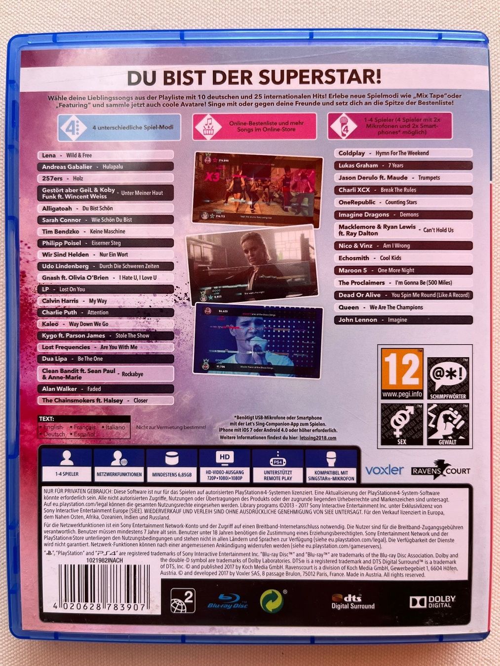 Sony Giochi: PS4 Spiel Let's Sing 2018 - Mit Deutschen Hits! – Usato da Zürich venduto da Gurkis 1