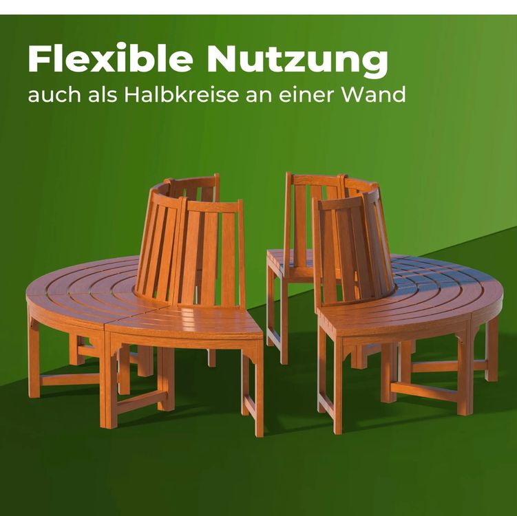 + Casaria Gartenbank Baumbank Eukalyptus FSC® Holz Rund 160 (Neu und ...