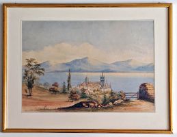 Ansicht von Lausanne, Aquarell des 19. Jahrhunderts
