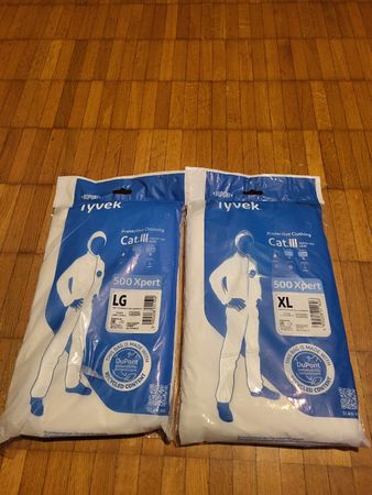 2 Schutzanzüge DuPont Tyvek 500 Xpert Grösse L und XL neu