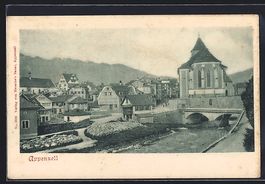 Appenzell, Ortsansicht am Fluss mit Br