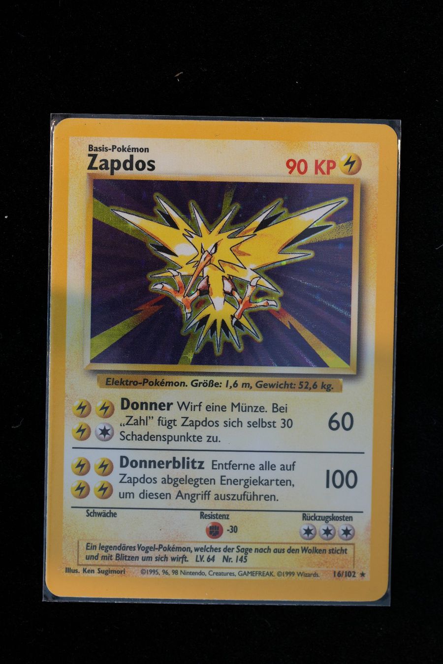 Pokémon 1999 Zapdos Zapdos Base Set Holo Deutsch WOTC (Gebraucht) in ...