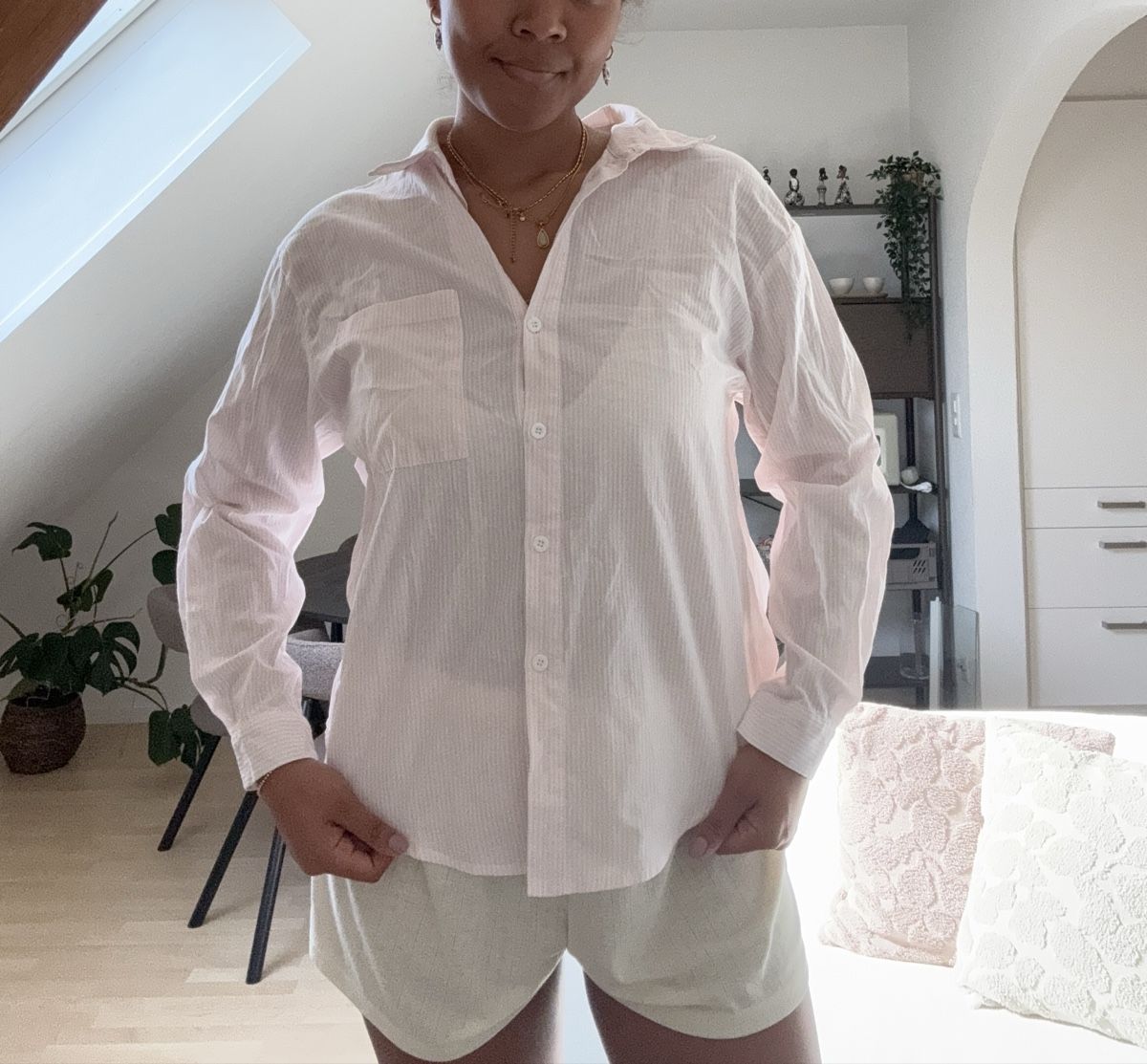 Blusen: Bluse Damen Langarm Rosa gestreift – Neu (gemäss Beschreibung) aus Winterthur von Flomiverse
