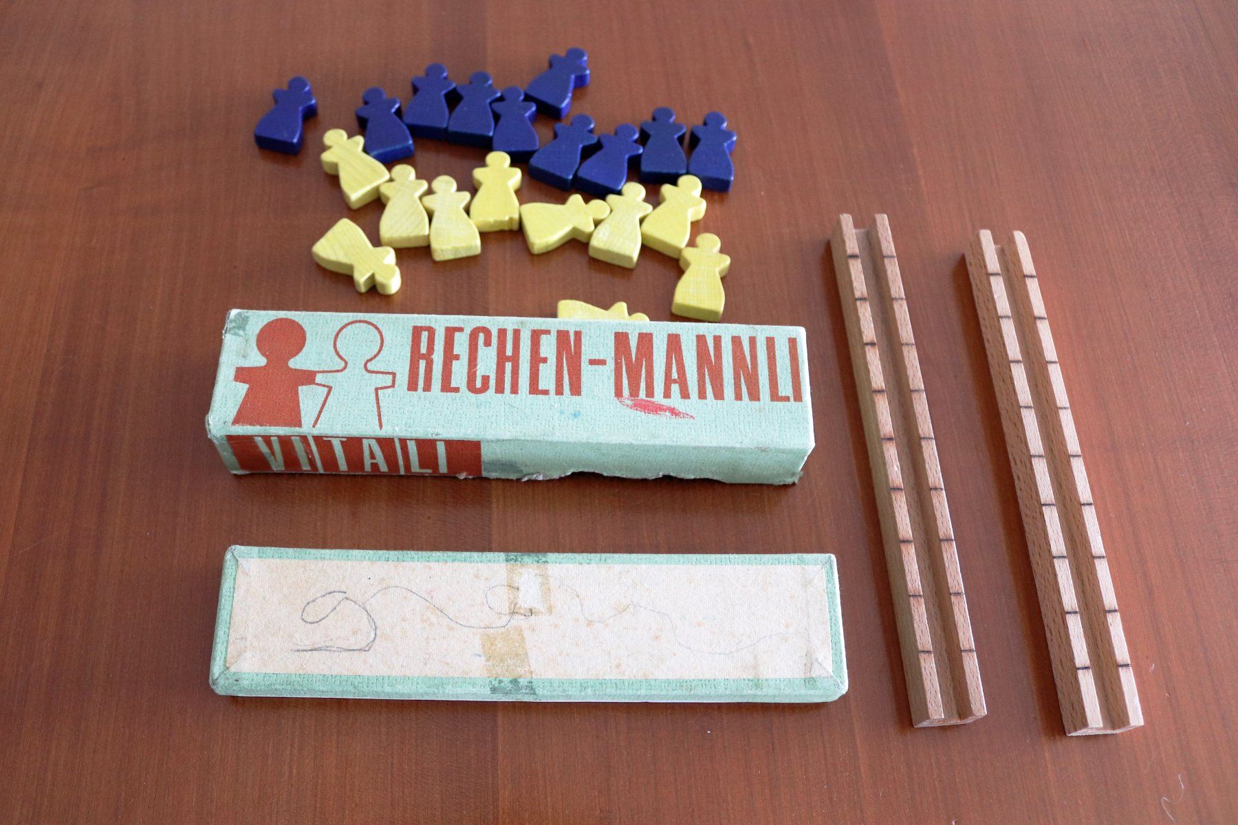 Antonio Vitali ／Rechen-Mannli VITALI Rechen-Mannli, 20 Holz-Mannli in Original-Karton (Gebraucht