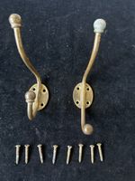 2 Vintage Messing Garderobenhaken Kleiderhaken Retro
