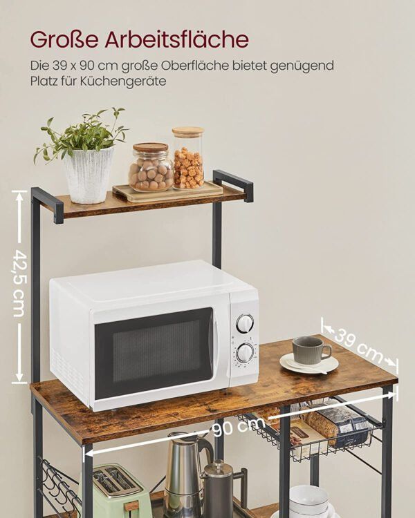 PUNCIA Kühlschrankständer 3-stufig Auf Rollen - Metallkorb Untergestell