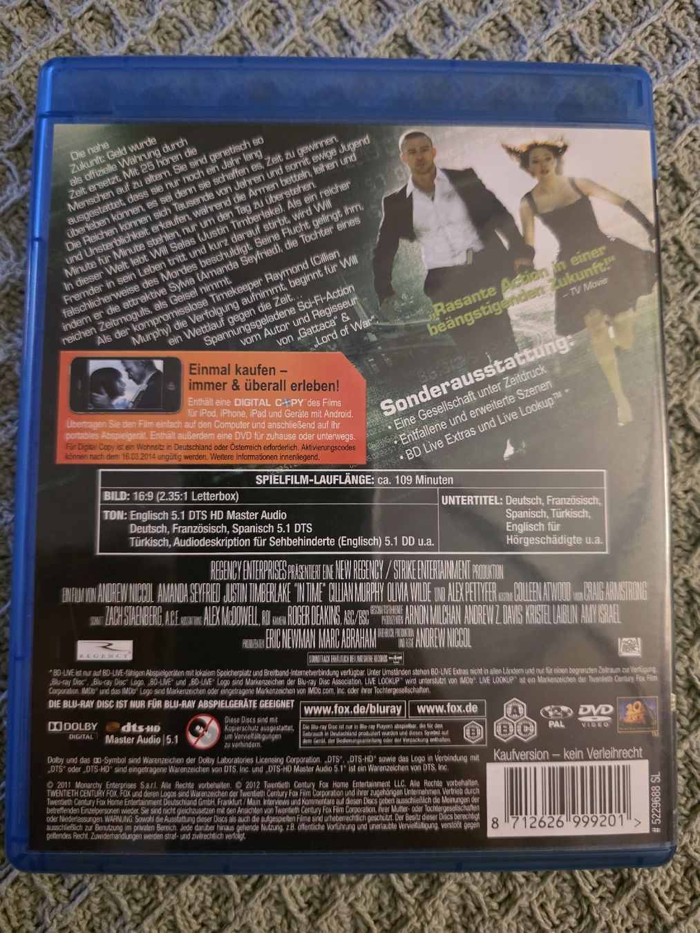 Tutti i DVDs: In Time - Blu-ray – Usato da Ellikon a d Thur venduto da razzorblog 1