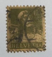 Briefmarke - Tellbrustbild 13 Rp. grünoliv