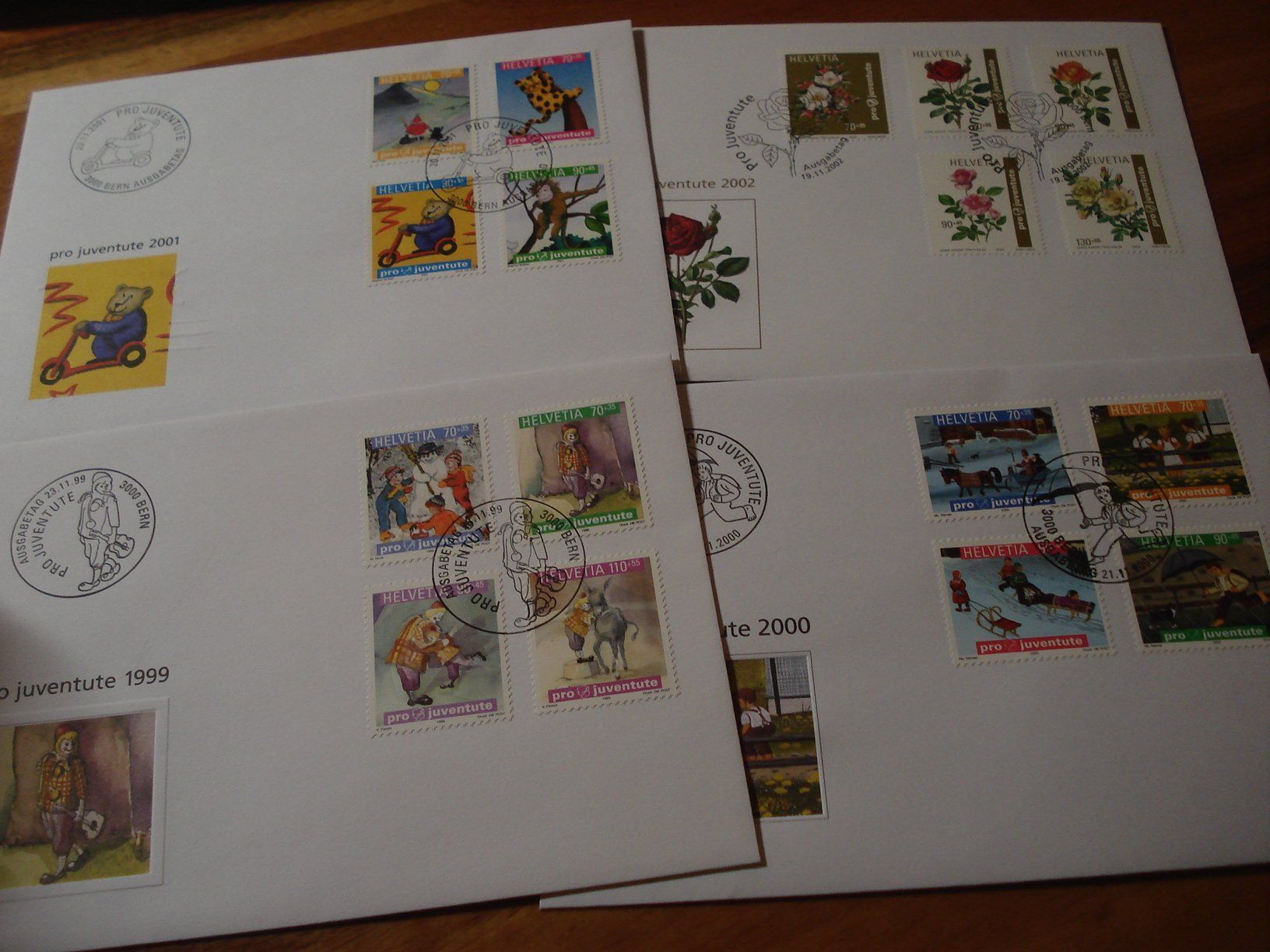 Tutti i francobolli: 10 FDC Pro Juventute 1999- 2008 – Usato da Niederwil AG venduto da morostahu 1
