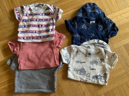 Lot de 5 bodys courts Petit Bateau / 6M (67cm)