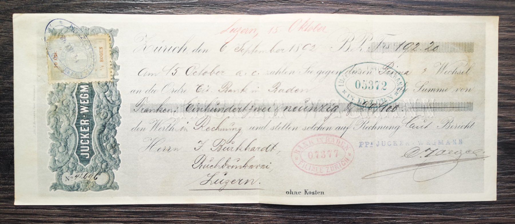 Tutti i francobolli: TR48 Enveloppe + Timbre Suisse 1892 – Usato da Cousset venduto da Patrick_Collections 3