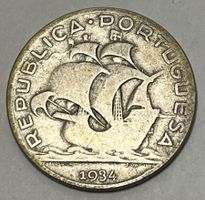 5 Escudos - Zweite Republik - Portugal - 1934 (Silber)