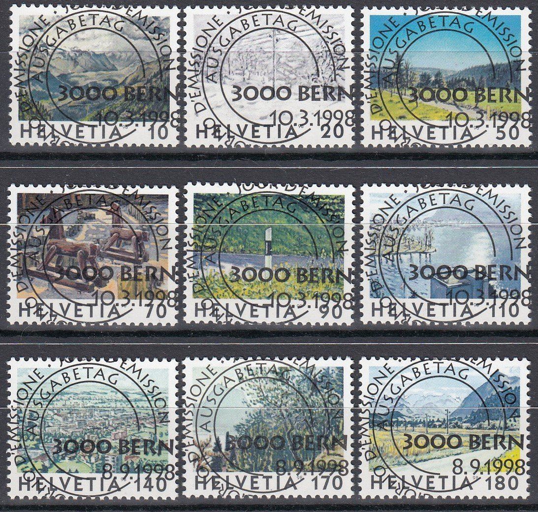 Tutti i francobolli: 943-951 mit FD-Vollstempel, 2 Daten – Usato da Spreitenbach venduto da Lienbi01