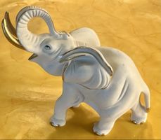Vintage Porzellan Elefant mit Goldrand✨Campoly PT
