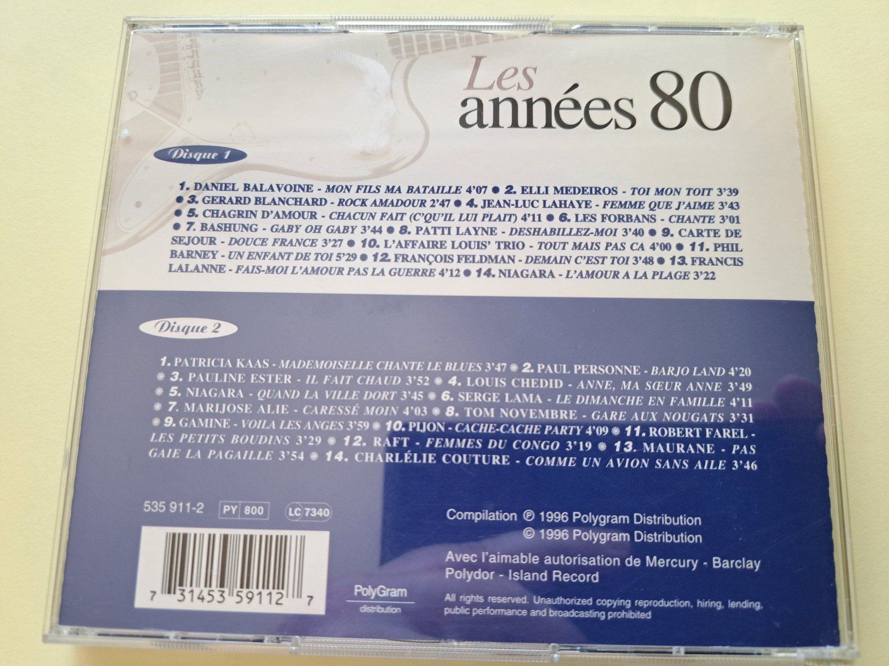 CD: 2 Cds les années 80 - 28 titres  – Usato da Pully venduto da bro_n52j 2