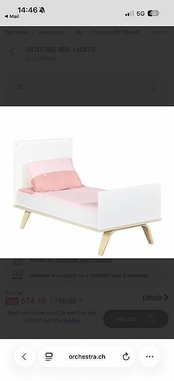 Letti: Lit bébé évolutif, commode Sauthon + matelas – Usato da Châtelaine venduto da Gali07 2
