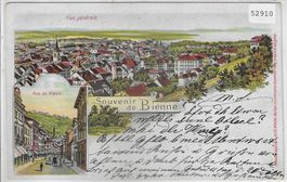 Souvenir de Bienne - Rue de Nidau - Litho
