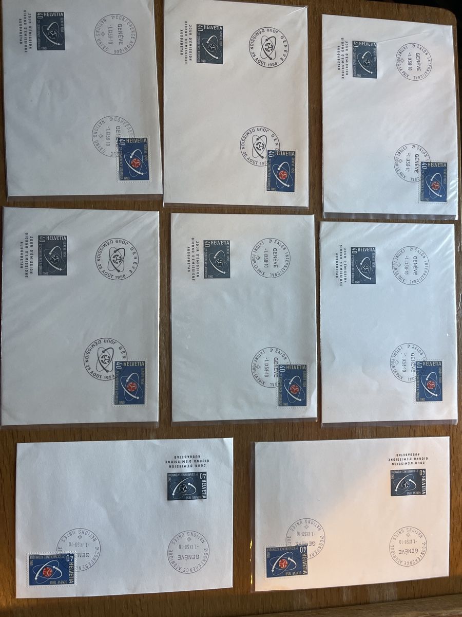 Alle Briefmarken: Genf 1958 Briefe Ausgabetag – Gebraucht aus Sarnen von Muenzen.-M