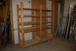 Regal auf Rädern aus Holz, für Keller, Garage, Bastelraum