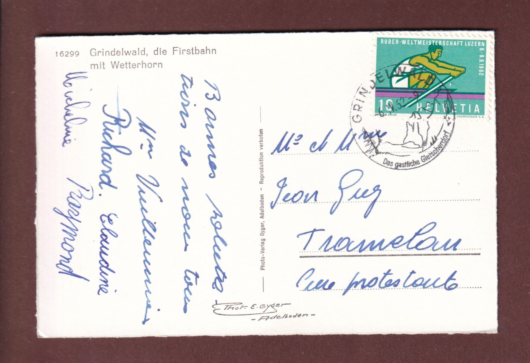 Ansichtskarten: GRINDELWALD - Firstbahn - 1962 – Gebraucht aus Pully von nicecards-shop 1